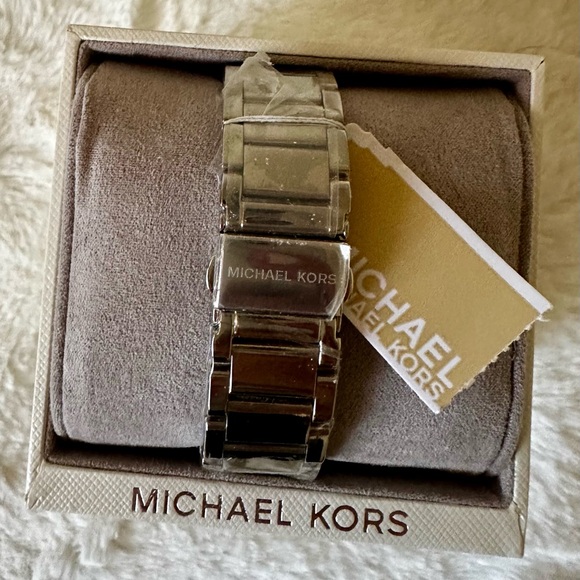 NWT Michael Kors Parker Chronograph Stainless Steel Pavé Crystal Watch - Picture 2 of 9